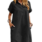 Emma | Breezy Short Sleeve Relaxed Fit Summer Dress for Effortless Style - Eliza-Warszawa