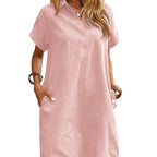Emma | Breezy Short Sleeve Relaxed Fit Summer Dress for Effortless Style - Eliza-Warszawa