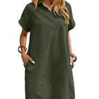 Emma | Breezy Short Sleeve Relaxed Fit Summer Dress for Effortless Style - Eliza-Warszawa