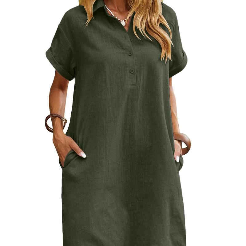 Emma | Breezy Short Sleeve Relaxed Fit Summer Dress for Effortless Style - Eliza-Warszawa