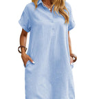 Emma | Breezy Short Sleeve Relaxed Fit Summer Dress for Effortless Style - Eliza-Warszawa