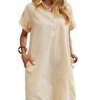 Emma | Breezy Short Sleeve Relaxed Fit Summer Dress for Effortless Style - Eliza-Warszawa