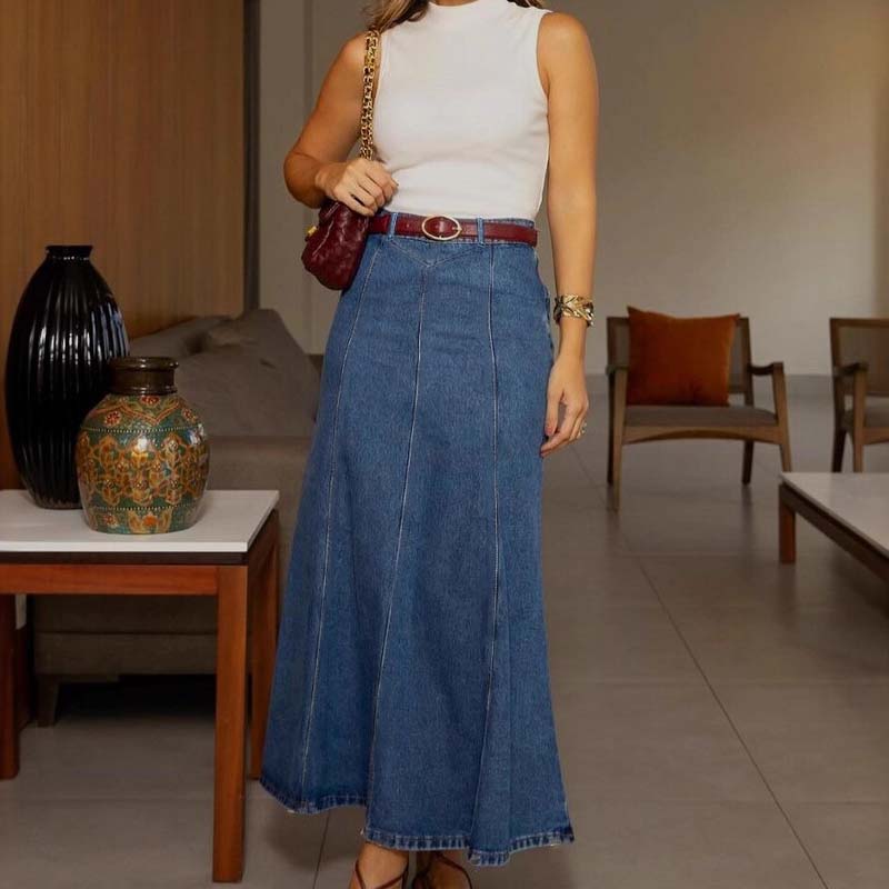 Emma | Denim Maxi Skirt - Eliza-Warszawa