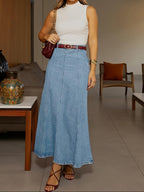 Emma | Denim Maxi Skirt - Eliza-Warszawa