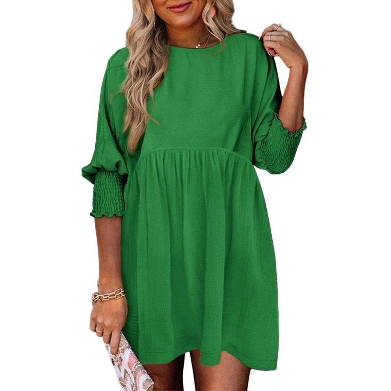 Emma | Versatile Crew Neck Loose Fit Mini Dress for Effortless Style - Eliza-Warszawa