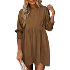 Emma | Versatile Crew Neck Loose Fit Mini Dress for Effortless Style - Eliza-Warszawa