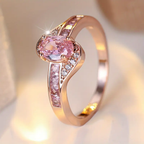 Exclusive Rose Crystal Gold Ring - Eliza-Warszawa