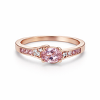 Exclusive Rose Crystal Gold Ring - Eliza-Warszawa