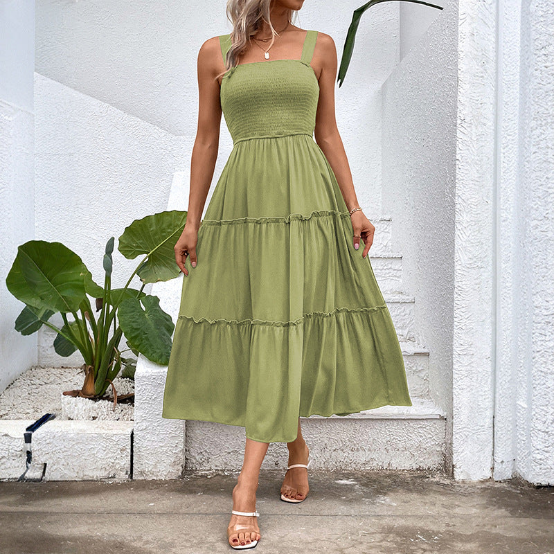 FIORELLE™ – Vintage Frill Hem Shirred Backless Sundress - Eliza-Warszawa