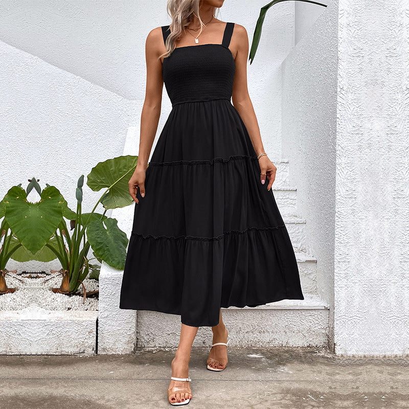 FIORELLE™ – Vintage Frill Hem Shirred Backless Sundress - Eliza-Warszawa