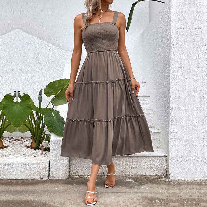 FIORELLE™ – Vintage Frill Hem Shirred Backless Sundress - Eliza-Warszawa
