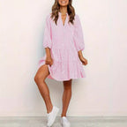 GARDENIA™ – Classic Button Front Ruffle Hem Mini Dress - Eliza-Warszawa