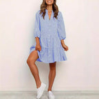 GARDENIA™ – Classic Button Front Ruffle Hem Mini Dress - Eliza-Warszawa
