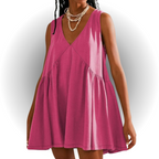 GARNETH™ – Casual Summer Sleeveless V-Neck Mini Dress - Eliza-Warszawa