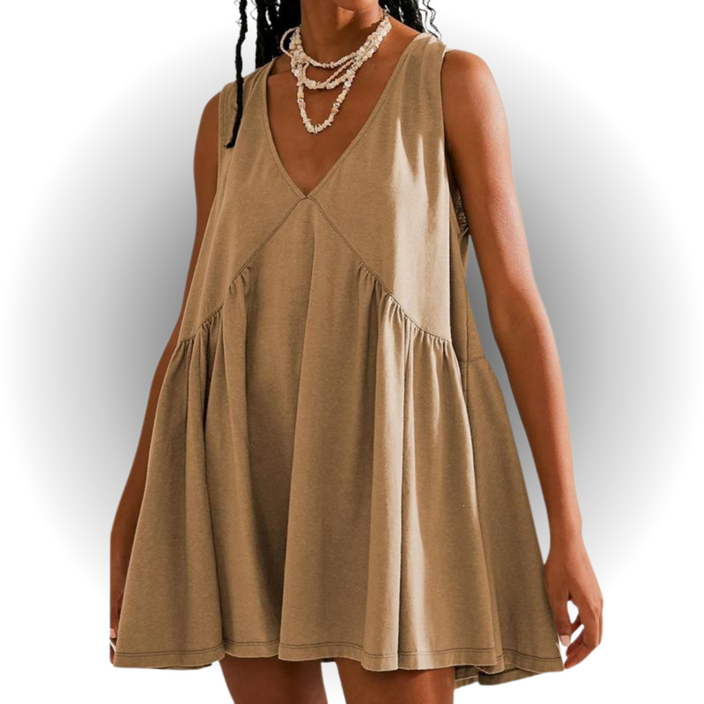 GARNETH™ – Casual Summer Sleeveless V-Neck Mini Dress - Eliza-Warszawa