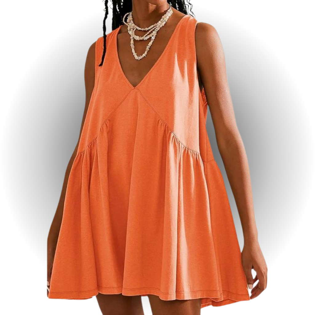GARNETH™ – Casual Summer Sleeveless V-Neck Mini Dress - Eliza-Warszawa