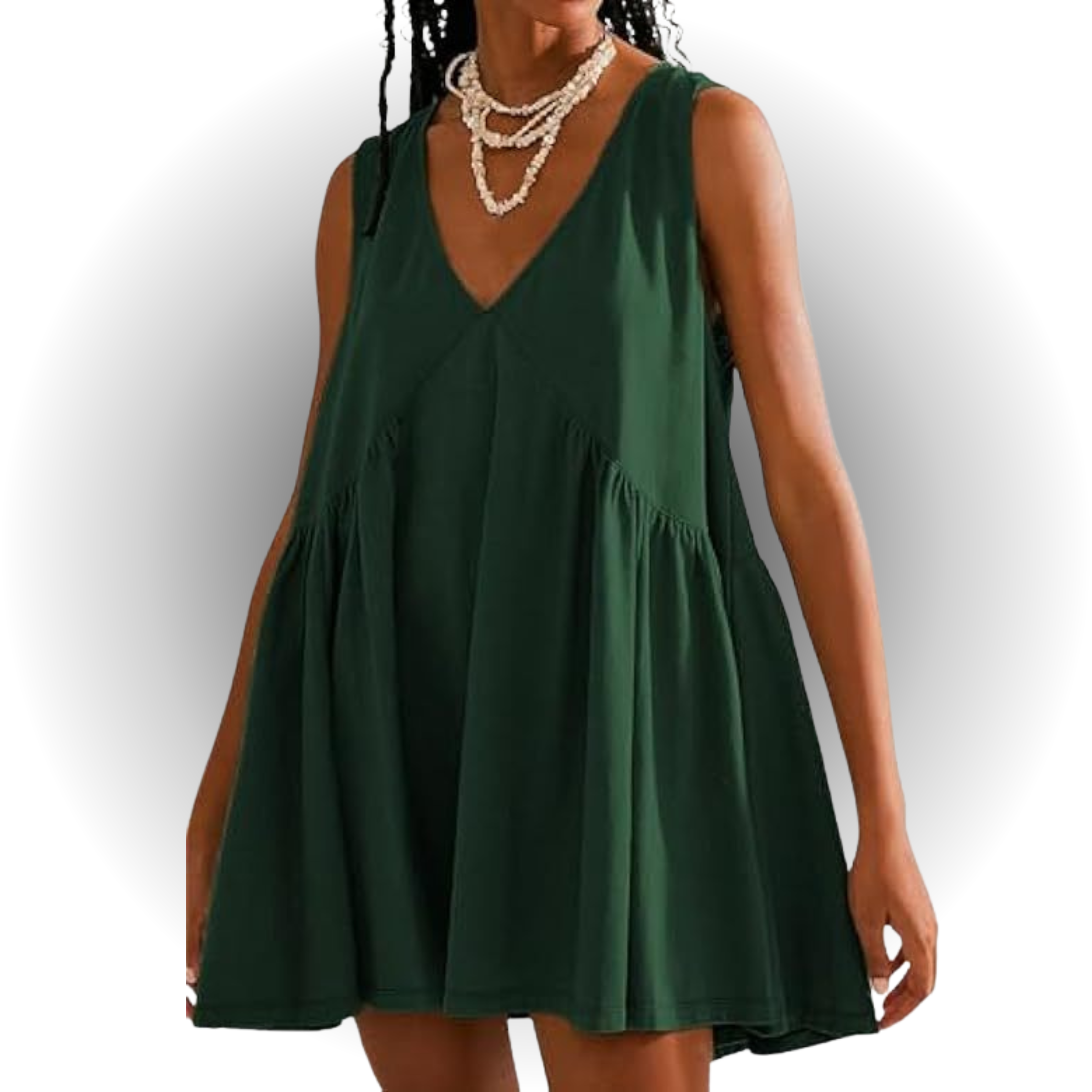 GARNETH™ – Casual Summer Sleeveless V-Neck Mini Dress - Eliza-Warszawa