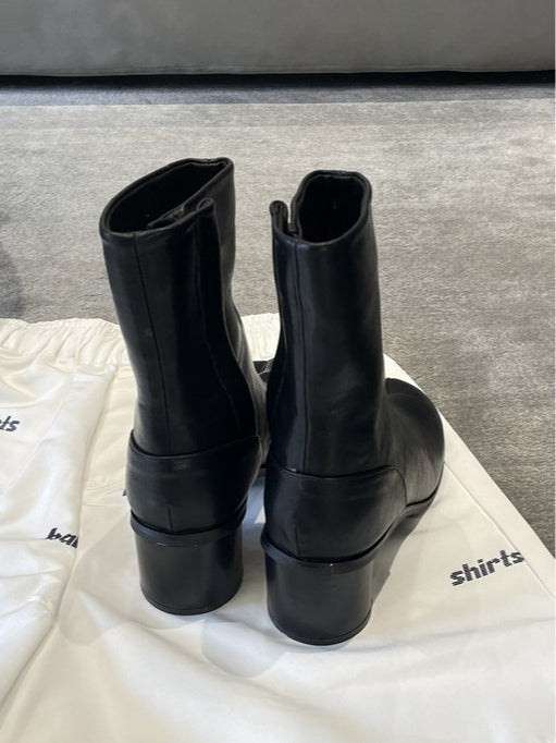 Genuine leather split-toe chunky heel mid-calf Martin boots - Eliza-Warszawa