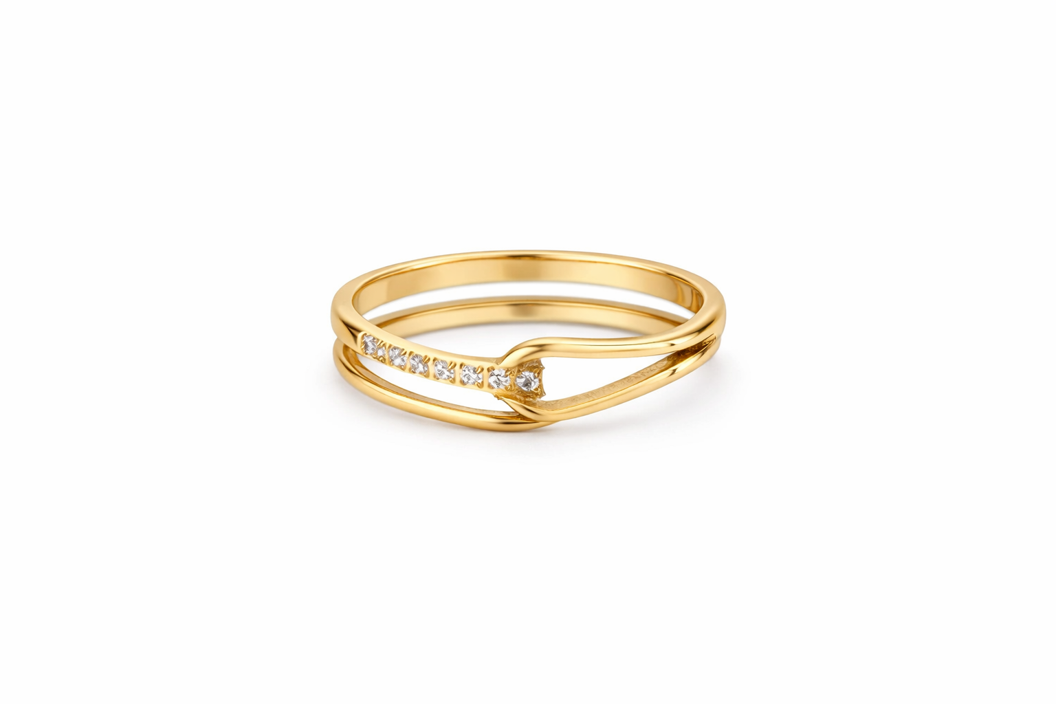 Geometric Elegant Gold Ring - Eliza-Warszawa