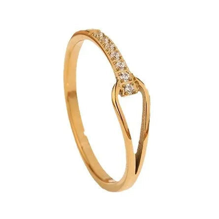 Geometric Elegant Gold Ring - Eliza-Warszawa