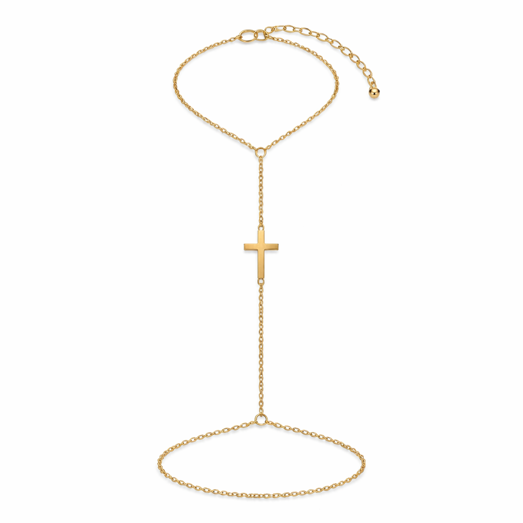 Gold Cross Hand Bracelet - Eliza-Warszawa
