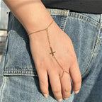 Gold Cross Hand Bracelet - Eliza-Warszawa