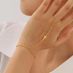 Gold Cross Hand Bracelet - Eliza-Warszawa
