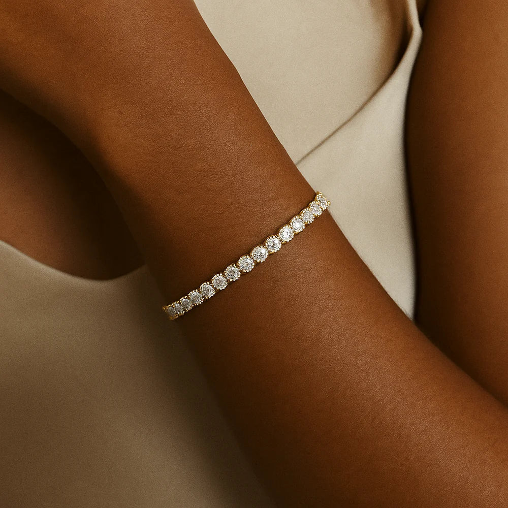 Gold Plated Moissanite Tennis Bracelet