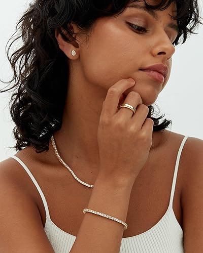 Gold Plated Moissanite Tennis Bracelet