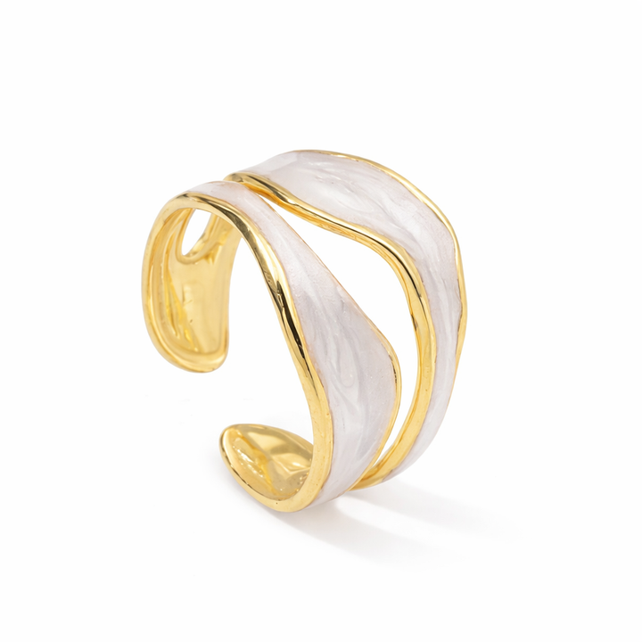 Gold Plated Wave Open Ring