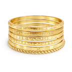 Golden Boho Bangle Bracelet Set