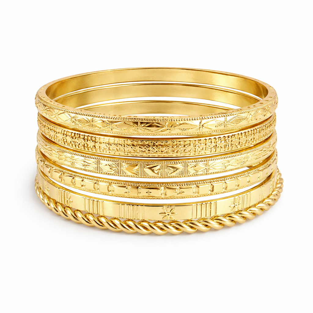 Golden Boho Bangle Bracelet Set