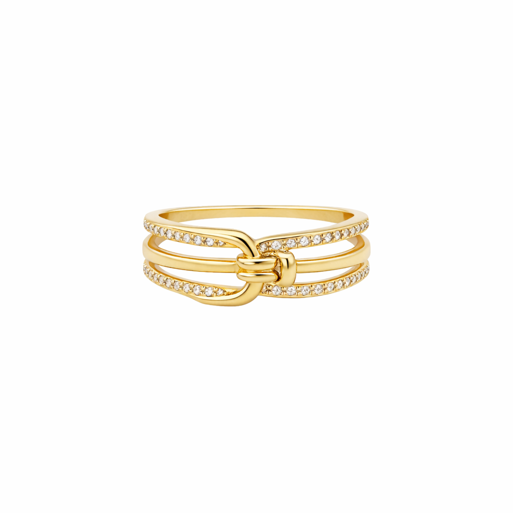 Golden Double Band Chain Ring (one size)