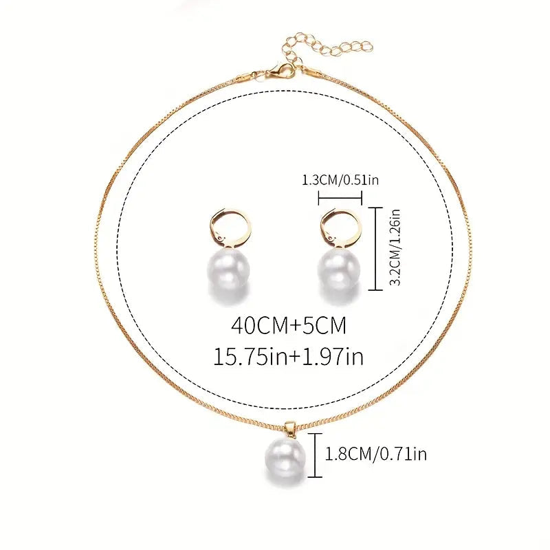 Golden Grace Pearl Jewelry Set