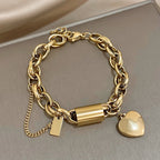 Heartened Chunky Bracelet | Gold - Eliza-Warszawa