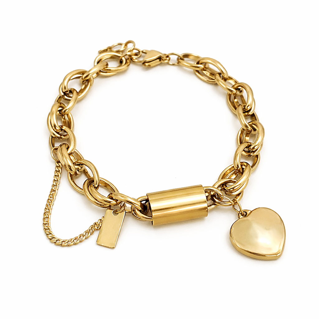 Heartened Chunky Bracelet | Gold - Eliza-Warszawa
