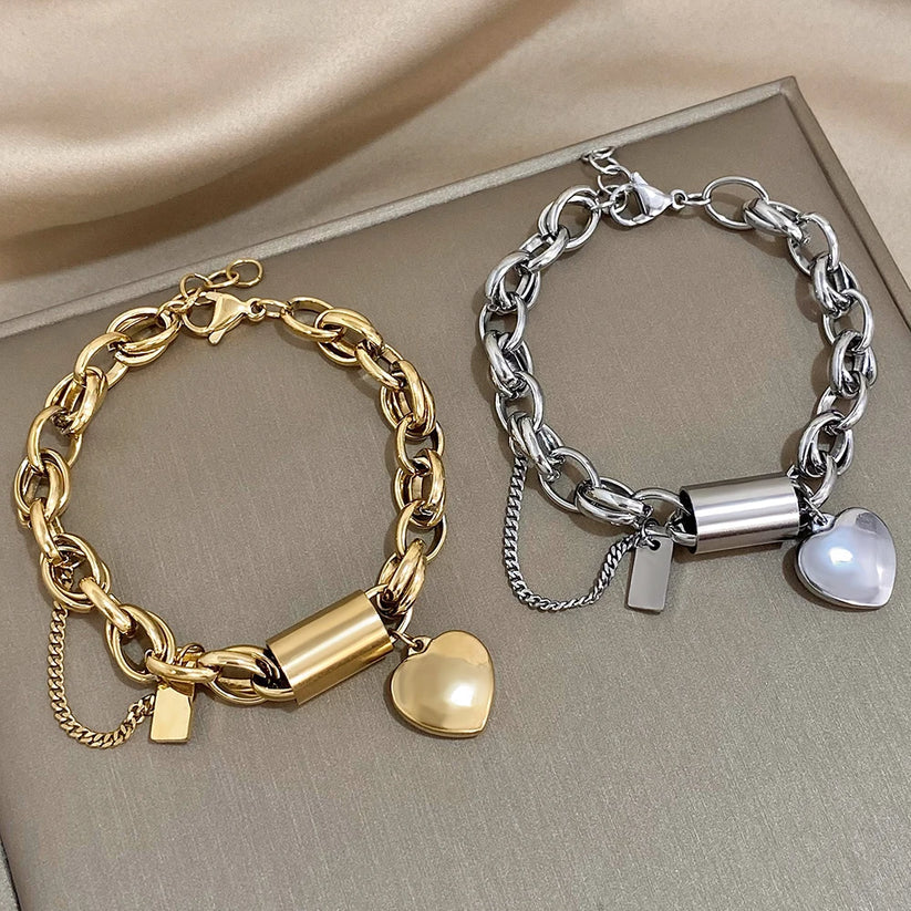 Heartened Chunky Bracelet | Gold - Eliza-Warszawa