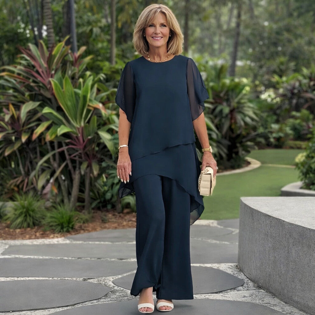 Herlene™ | Chic Asymmetric Top & Trouser Set - Eliza-Warszawa