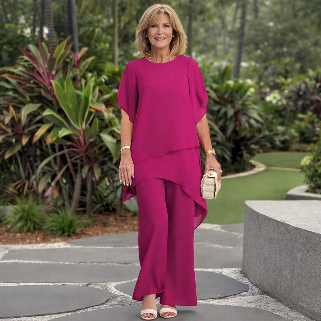 Herlene™ | Chic Asymmetric Top & Trouser Set - Eliza-Warszawa
