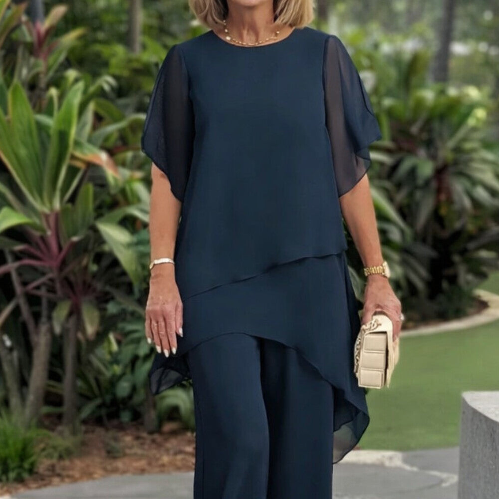 Herlene™ | Chic Asymmetric Top & Trouser Set - Eliza-Warszawa