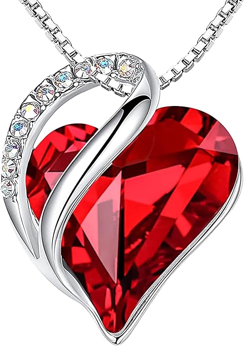 Infinity Heart Ruby Necklace | White Gold - Eliza-Warszawa