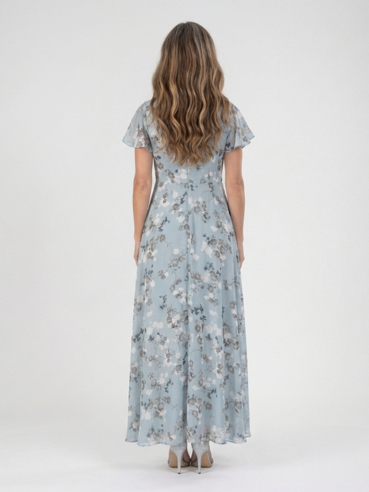 Ismeria | Floral Chiffon Maxi Dress - Eliza-Warszawa