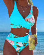 Jolina™ | Floral Contrast Split Bikini - Eliza-Warszawa