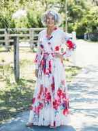 Lillian | Floral Wrap Maxi Dress with Long Sleeves - Eliza-Warszawa