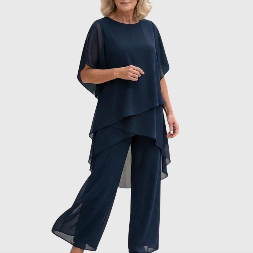 Linda | Suit with draped palazzo pants - Eliza-Warszawa
