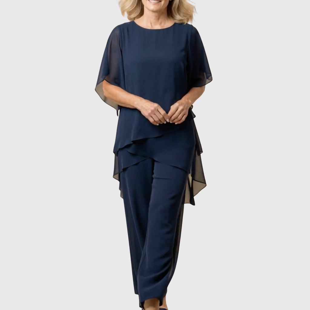 Linda | Suit with draped palazzo pants - Eliza-Warszawa