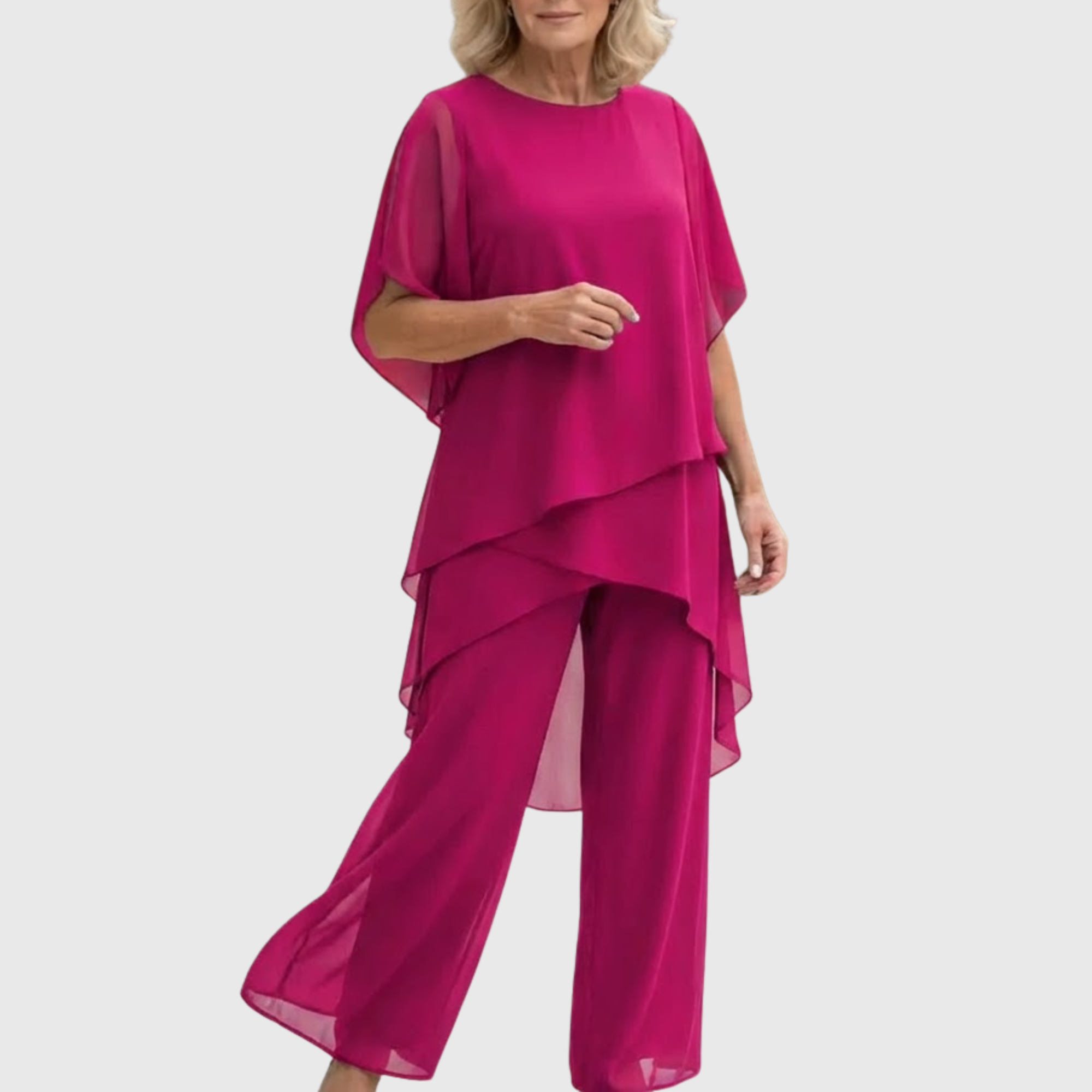 Linda | Suit with draped palazzo pants - Eliza-Warszawa