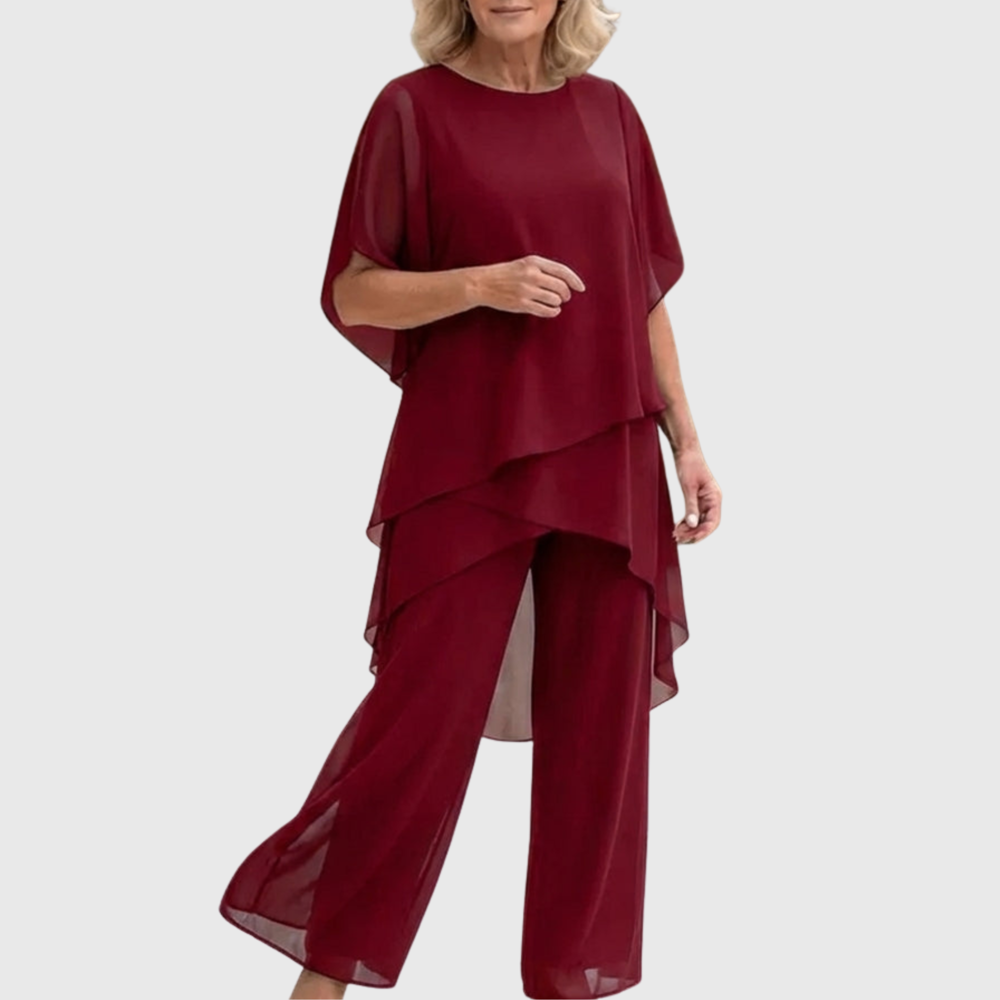 Linda | Suit with draped palazzo pants - Eliza-Warszawa