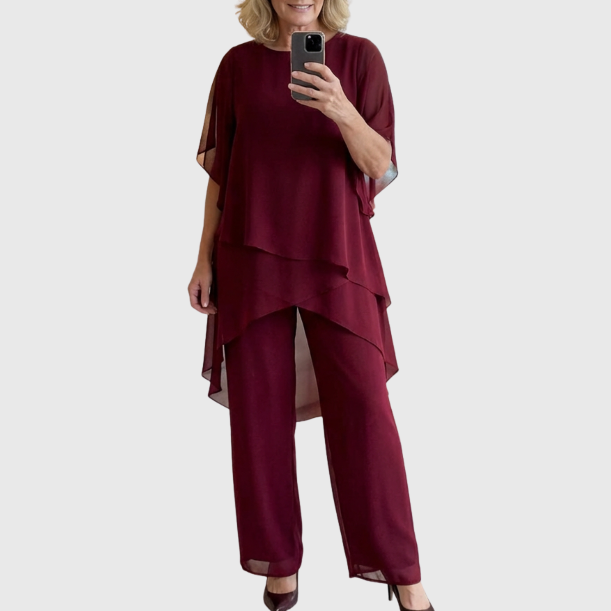 Linda | Suit with draped palazzo pants - Eliza-Warszawa
