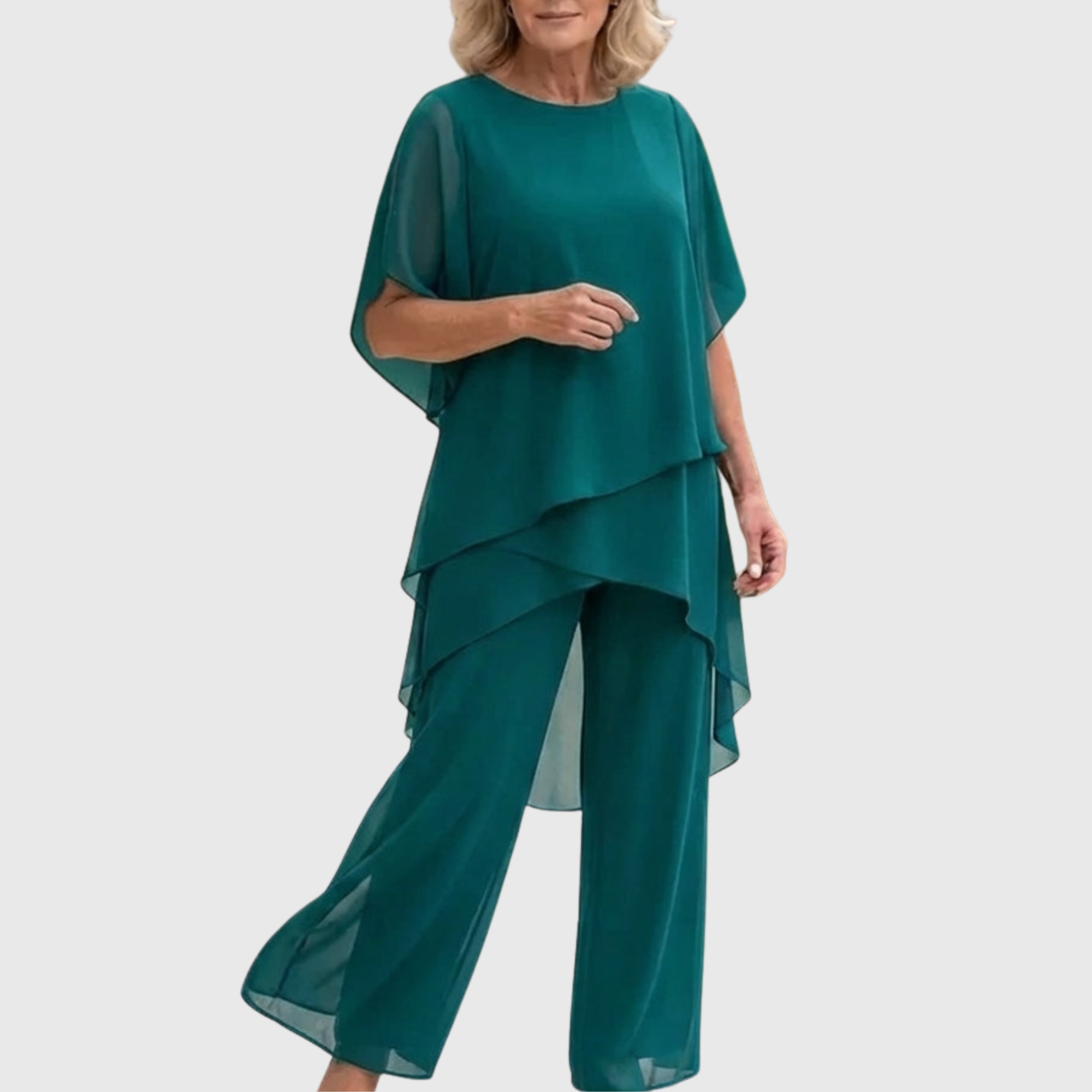 Linda | Suit with draped palazzo pants - Eliza-Warszawa